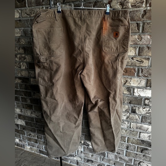 Carhartt RN#14806 Cargo Work Utility Carpenter Pants 50x32 Brown Loose Orig Fit - Picture 4 of 12